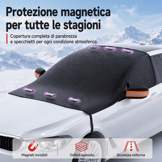 Copertura magnetica per parabrezza auto
