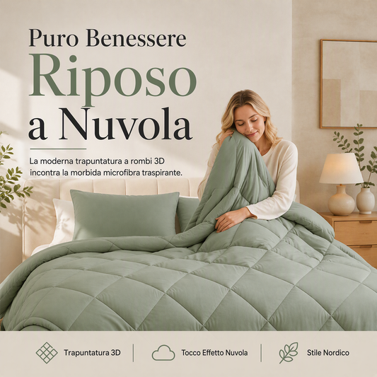 🔥🎁Novità: SCONTO DEL 71%🔥🛏️✨ Set piumone trapuntato da 3 pezzi con federe – comfort soffice come una nuvola, trapuntatura a rombi e microfibra resistente all’umidità 💤