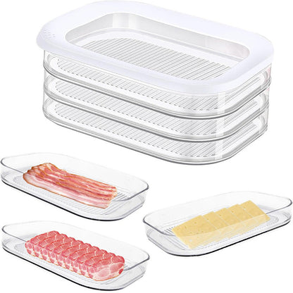 🥗 PROMO FLASH: 50% DI SCONTO! Contenitori Alimentari 3 Ripiani – PET Trasparente, Ermetici & Impilabili per Frigorifero Organizzato 🧊✨