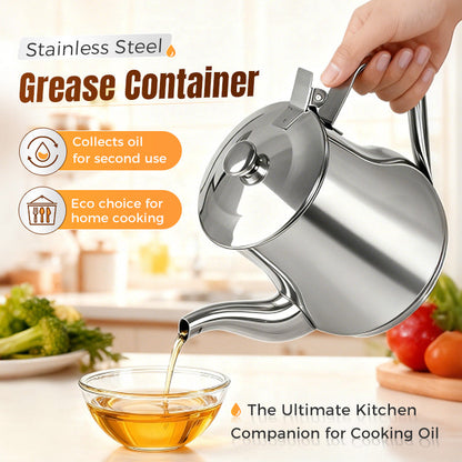 🔥 SOLO PER POCHI GIORNI! 🔥 Pentola in acciaio inox per filtrare l'olio – pratica, resistente e facile da pulire! 🍳🧼💪