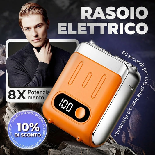 🔥Nuova versione aggiornata🔥 Rasoio elettrico rotante portatile per uomo