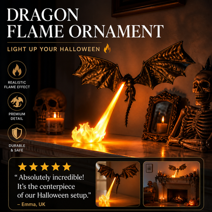🐉🔥 Decorazione Fiamma di Drago – Imperdibile per Halloween, Effetto Fiamma Realistico che Trasforma il tuo Ingresso o Salotto in un Covo Fantastico 🎃🌙