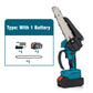 🪚 Mini Motosega a Batteria da 6 Pollici con Motore Brushless ✨⚡ - 2580W | 3500 giri/min | Lubrificazione Automatica | Barra in Acciaio al Tungsteno | 1 o 2 Batterie | 50% DI SCONTO