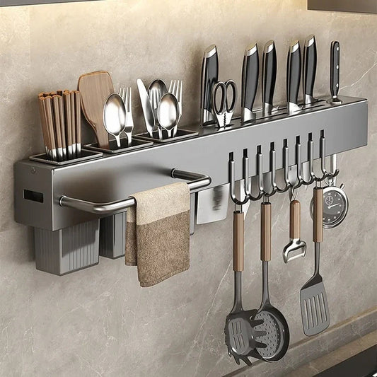 🍽Organizzatore da cucina 🔥50% di sconto limitato!👨🏻‍🍳Libera i piani di lavoro in un colpo solo! Portaposate e Portacoltelli Multifunzione