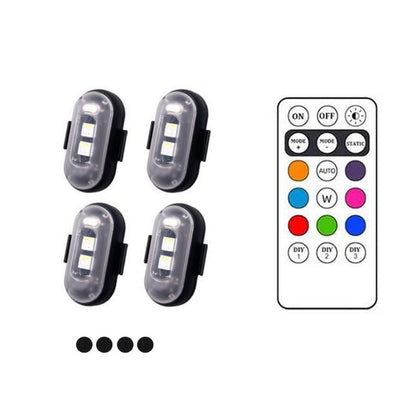 🚨🌈 Luci LED Wireless 8 Colori con Telecomando – Visibili fino a 500 metri! Potente funzione lampeggiante in 8 colori vivaci – Per auto, moto, droni e molto altro! ⚡️