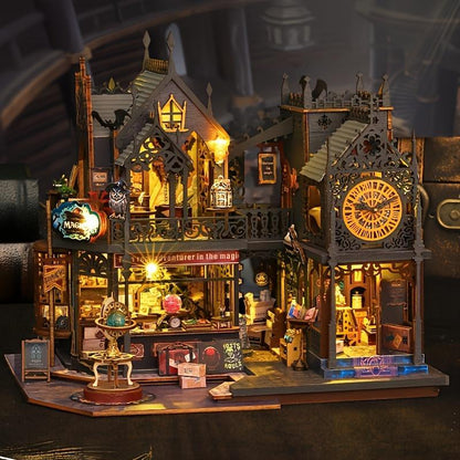 🏰Puzzle 3D in Legno, Puzzle Artigianale in Legno, 1 Set Kit DIY Book Nook, Kit Modello DIY, Ornamento Decorativo 3D da Scrivania, Kit Modello DIY per Decorazione Libreria, Artigianato
