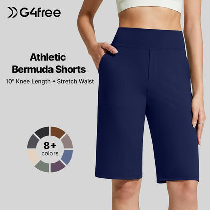 ⏰Ultimo Giorno Sconto 49% OFF🔥 Bermuda Donna con Tasche – 👍Pantaloncini Lunghi Atletici Casual al Ginocchio