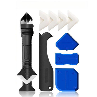 🔧 Kit Sigillante 3-in-1 – Raschietto per silicone, lama a V e 6 spatole di lisciatura – Rimozione facile e giuntura perfetta – Ideale per bagno e cucina 🚿