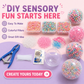 ✨ Kit Fai-da-Te per Creare Palline Antistress, Include 6 Bustine di Riempimento, 10 Involucri Morbidi Trasparenti, Strumento di Espansione, Ideale per il Relax degli Adulti, Squishy Maker