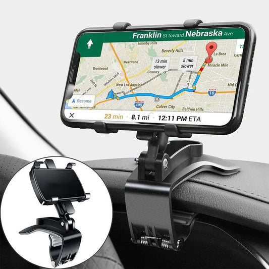 Supporto per Telefono da Auto Multifunzionale con Clip per Cruscotto