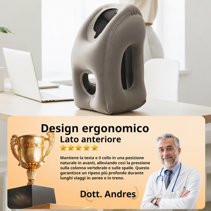 🧳 SCONTO 50%! 💤 Cuscino da Viaggio Gonfiabile – Comfort Ergonomico e Portatile ✨