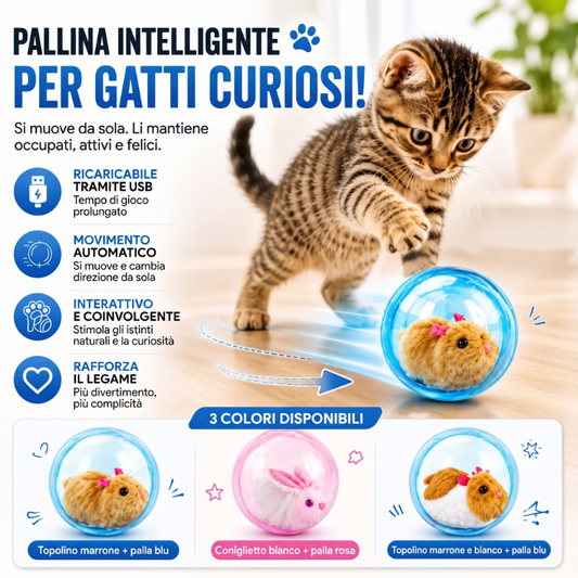 🥳NOVITÀ CALDA 2026🥳💞PIÙ DI 50.000 UNITÀ VENDUTE! 💖🐱Palla Interattiva Autorotante per Gatti