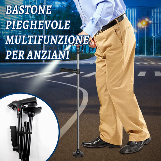 SCONTO DEL 50% IN QUESTO MOMENTO!🧑‍🦳 Canne pliante multifonctionnelle – Compacte, réglable et stable, l’alliée discrète pour marcher en toute confiance, en ville comme à la campagne 🏙️🌳