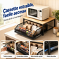 ✨ Supporto a 2 Ripiani per Microonde & Elettrodomestici 🍵📦 - Cassetto Estraibile | Struttura Ferro + Legno | Salvaspazio | 3 Colori | 65% DI SCONTO
