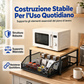 ✨ Supporto a 2 Ripiani per Microonde & Elettrodomestici 🍵📦 - Cassetto Estraibile | Struttura Ferro + Legno | Salvaspazio | 3 Colori | 65% DI SCONTO