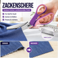 ✂️ Forbici a Zigzag Multifunzione – Lame in Acciaio Inox 2CR13, Impugnatura Ergonomica, Anti-Sfilacciamento – Per Cucito, Scrapbooking & Fai-da-Te – 4 Colori 🧵🎨