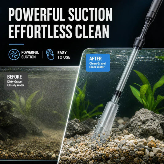 🐠 50% SCONTO! 🔥 Pulitore Elettrico per Ghiaia per Acquario – Pulizia Senza Sforzo di Ghiaia e Substrato – Aspira Sporco, Residui di Cibo e Depositi – Ideale per Acquari d'Acqua Dolce e Salata – Risparmia Tempo e Preserva la Qualità dell'Acqua