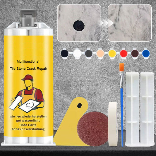 Kit di Riparazione Crepe per Piastrelle e Pietra – Stucco Professionale per Sigillare Fessure, Formula Impermeabile & Abbinamento Colore 🛠️💧