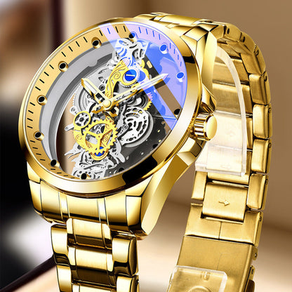 📢📢 40% DI SCONTO!! ⏰ Orologio Skeleton Bifacciale – Stile Tourbillon, Lancette Luminose, Impermeabile 30M ✨