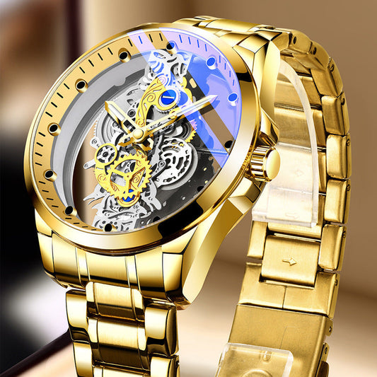 📢📢 40% DI SCONTO!! ⏰ Orologio Skeleton Bifacciale – Stile Tourbillon, Lancette Luminose, Impermeabile 30M ✨