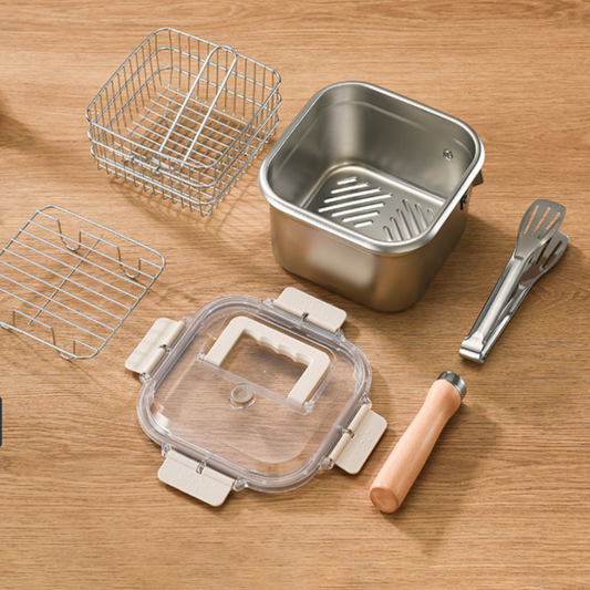 📢 Per un periodo limitato 50% DI SCONTO ！Set Pentola Multifunzione - Friggitrice, Cottura a Vapore e Conservazione