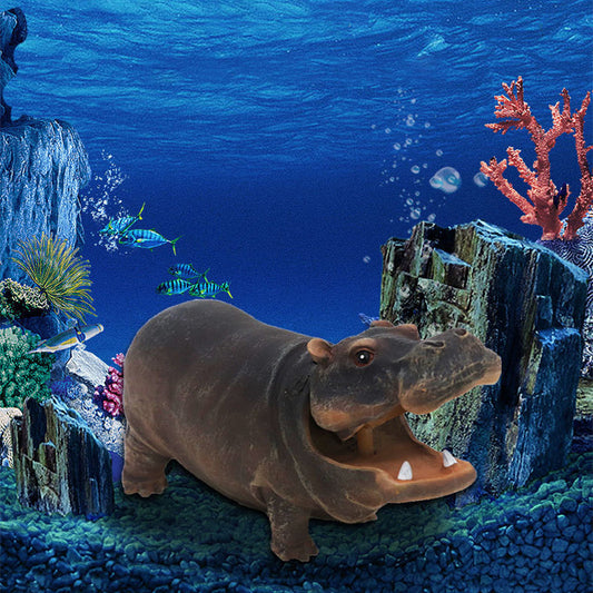 🎉 Saldi 2026 – Oltre 8.000 Venduti! 🦛 Decorazione Ippopotamo con Bolle per Acquario – Compatibile con Pompa d’Aria, Resina Non Tossica – Aggiunge Divertimento e Ossigeno ✨