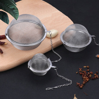 🍵 Filtro per Spezie e Tè in Acciaio Inox 304 – Set da 3 | Maglia Fine, Chiusura Sicura, 3 Taglie Disponibili