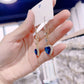 🎁Regalo Perfetto – Eleganti Orecchini a Cuore Blu con Gemme Sintetiche Preziose