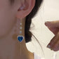 🎁Regalo Perfetto – Eleganti Orecchini a Cuore Blu con Gemme Sintetiche Preziose