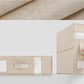 🎁 -50%! 🛏️ Set Organizer Pieghevole per Lenzuola – Lino Imitazione + Cartone – Finestra Trasparente & Chiusura Robusta per Biancheria da Letto Queen/King 📦
