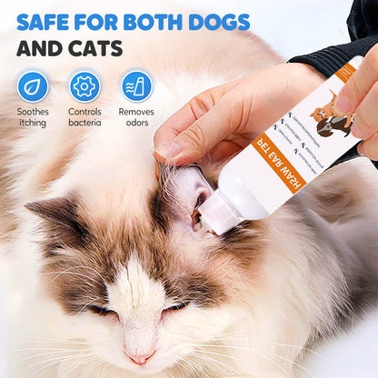 📢✨ Detergente per Orecchie degli Animali - Formula Delicata con Aloe Lenitiva per Cani & Gatti, Previene Infezioni & Cattivi Odori 🌿