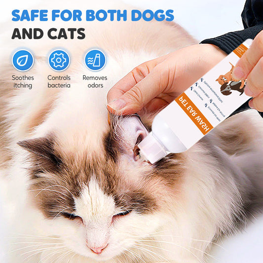 📢✨ Detergente per Orecchie degli Animali - Formula Delicata con Aloe Lenitiva per Cani & Gatti, Previene Infezioni & Cattivi Odori 🌿