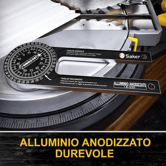📐Goniometro per Sega a Troncatura 7 Pollici – ABS Premium, Incisione Laser, Blocco a Una Mano, Misura l'Angolo Esatto di Cornici e Battiscopa Senza Calcoli, Taglio Perfetto al Primo Colpo 🛠️💫