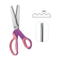 ✂️ Forbici a Zigzag Multifunzione – Lame in Acciaio Inox 2CR13, Impugnatura Ergonomica, Anti-Sfilacciamento – Per Cucito, Scrapbooking & Fai-da-Te – 4 Colori 🧵🎨