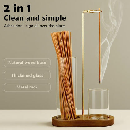 🥳 HOT SALE 2026 🥳 💞 -50%! ✨ 💝 Porta Incenso e Candela 2 in 1 – Base in Legno Naturale Diffusore Aromaterapia
