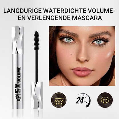 Långvarig vattenfast mascara för volym och längd