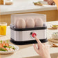 🥚 Cuociuova Elettrico Multifunzione in Acciaio Inox (8 Uova) | 3 Livelli di Cottura, Uova in Camicia e Omelette | Coperchio Trasparente e Spegnimento Automatico 200W 🍳