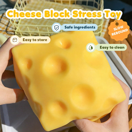 🧀Giocattolo antistress a forma di formaggio gigante – Sollievo terapeutico con una soddisfacente pressione! ✨