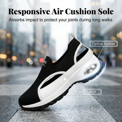 👟 50% RABATT NU! 🌬️ Kvinnors Andningsbara Utskärnings Slip-On-Skor – Kylande Stickat Mesh, Ultralätt & Luftkuddad Sula – Perfekt För Resor ☀️