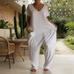 🔥2026 Nuovo Stile🔥 Tuta Intera Casual Oversize con Scollo a V – Tessuto Morbido, Slim & Trendy