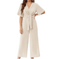 🔥50% RABATT NU!🔥 Elegant jumpsuit för dam med V-ringning, vida ben och knytning i midjan