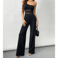 🖤 50% RABATT NU! 💃 Enaxlad Jumpsuit med Mesh-midja & Vida Ben✨