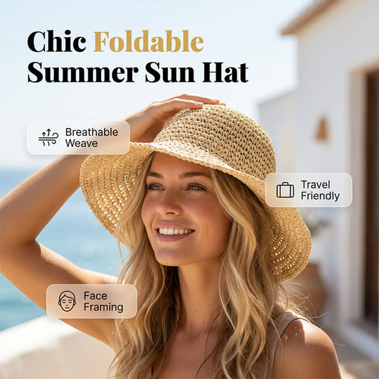 👒 50% RABATT! ❤️ Damhatt med Bred Brätte – Handvävd Halmhatt, Andningsbar & Perfekt För Soliga Dagar Vid Stranden Eller I Trädgården ☀️