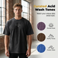 👕 50% RABATT NU! ⛪ Herr Cross & Letter Print Vintage T-Shirt – Mjuk Andningsbar Blandning, Avslappnad Drop Shoulder & Acid Wash Toner ✨
