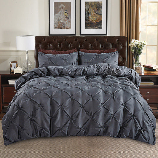🛏️ 50% SCONTO! ✨ Set Copripiumino e Federe Pintuck in 3 Pezzi – Cotone Morbido, Design Anti-Piega & Perfetto per una Camera da Letto Elegante 🛌