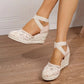 🌼 BEGRÄNSAD TID: 50 % RABATT! 👡 Espadriller med kilklack för dam – sluten tå, korsade remmar, bohemisk stil 🌴