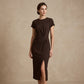 📢📢50% OFF !! ⏰Elegant Twist-Front Waist-Cinching Slit Dress