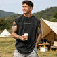 🏋️ 50% RABATT NU! 💪 Vintage Tvättad Löst Passande Gym Muscle Tröja – Andningsbar & Stilren ✨