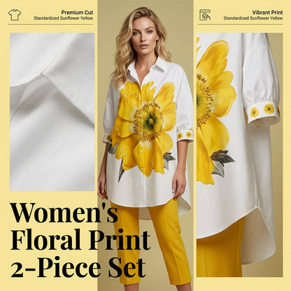 Tvådelat set för damer med blommönster