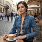 🧥 54% RABATT NU! 🌸 Dam Denimjacka med Volang & Öppen Framsida – Lättviktig & Feminin – Mångsidig & Chic 👗